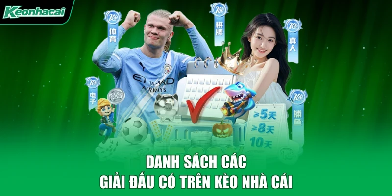 Danh sách các giải đấu có trên kèo nhà cái